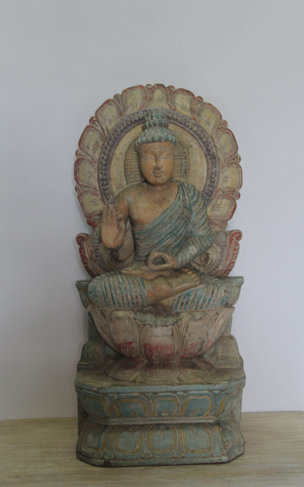 FIGURA RZEŹBA DREWNIANA BUDDHA