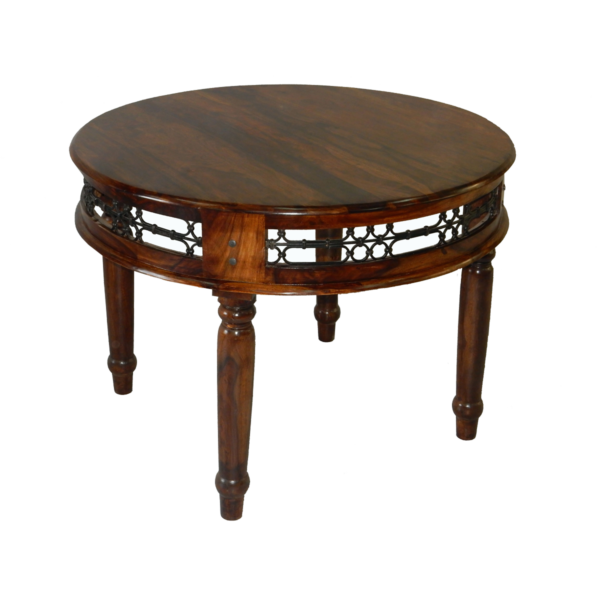 stół okrągły drewniany kolonialny Jali