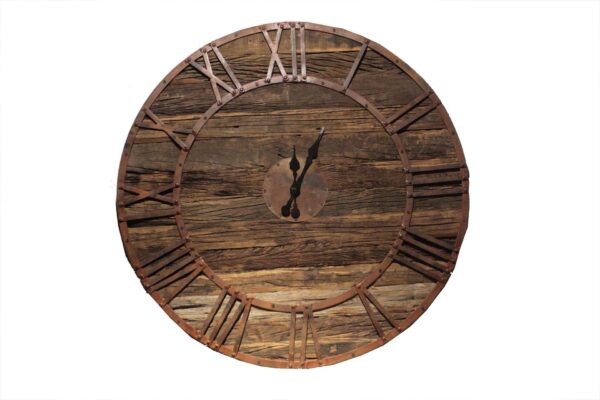 zegar industrialny drewniany