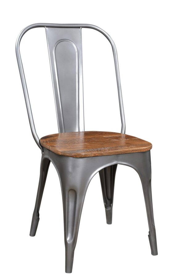 Metalowe krzesło z drewnianym siedziskiem STO21
